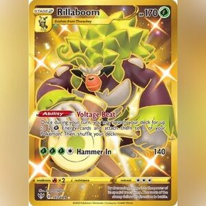 🌟 Rillaboom Gold Secret Rare 197/189 – Darkness Ablaze NM 🌟